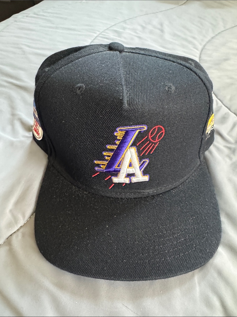 Twnty Two Los Angeles Snapback Hat in Black with Purple & White Logo